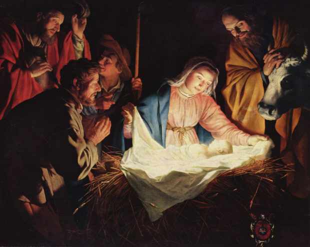 Mary, Joseph, and the Baby Lying in a Manger