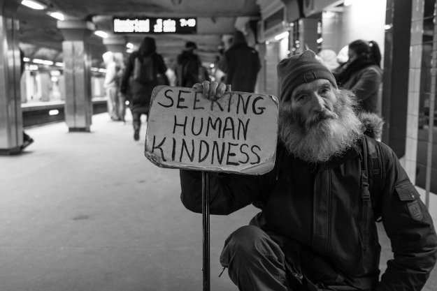 Homeless Man in Subway